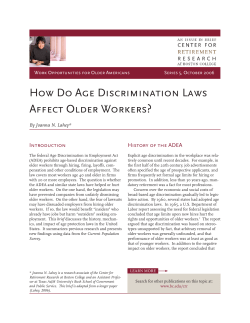 HOW DO AGE DISCRIMINATION LAWS AFFECT OLDER WORkERS?