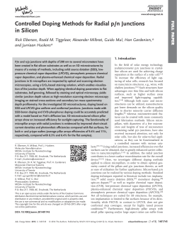 Controlled Doping Methods for Radial p/n Junctions in Silicon