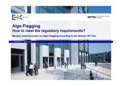 Algo flagging - How to meet the regulatory