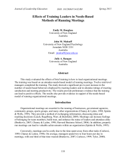 Effects of Training Leaders in Needs