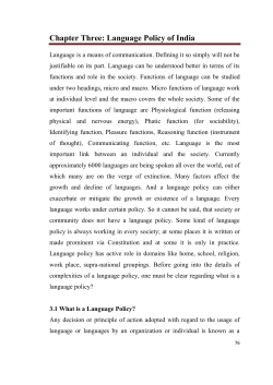 Chapter Three: Language Policy of India