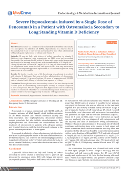 Severe Hypocalcemia Induced by a Single Dose of Denosumab in a
