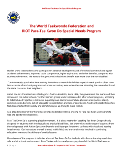 The World Taekwondo Federation and RIOT Para