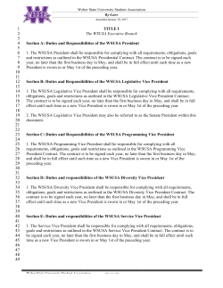 TITLE I The WSUSA Executive Branch Section A: Duties and