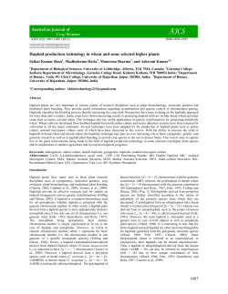 1087 Invited Review Article Haploid production technology in wheat
