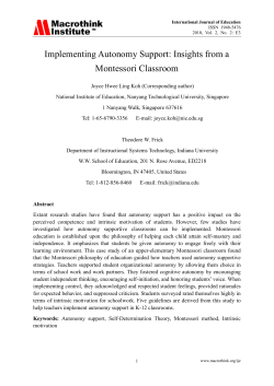 Implementing Autonomy Support