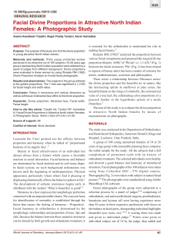 Facial Divine Proportions in Attractive North Indian Females: A