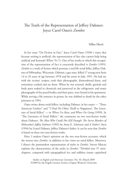 The Truth of the Representation of Jeffrey Dahmer: Joyce Carol