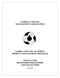 AUOMA Manual for Registered Processors and Collectors