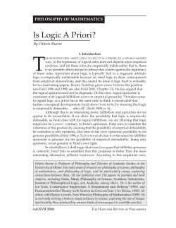 Bueno, Ot&aacute;vio. Is Logic A Priori