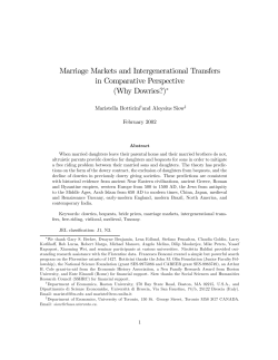 Marriage Markets and Intergenerational Transfers in Comparative