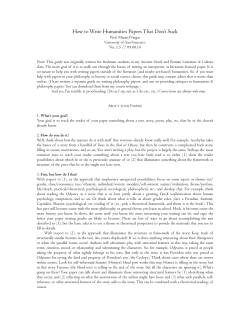 How to Write Humanities Papers That Don`t Suck