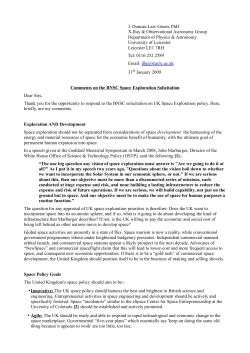 My comments on the BNSC Space Exploration Review - X