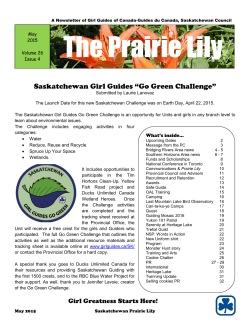 Prairie Lily May 2015 - Girl Guides of Canada.