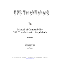 Manual of Compatibility GPS TrackMaker&reg;