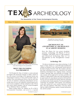 No. 1 Winter 2015 - Texas Archeological Society