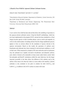 1 A Reactive Force Field for Aqueous