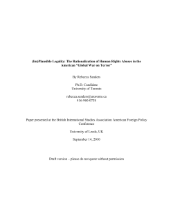 (Im)Plausible Legality - School of Politics and International Studies