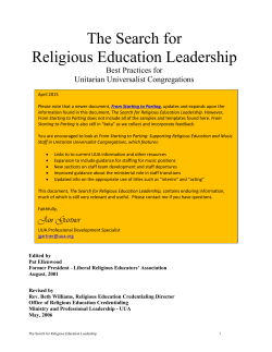 The Search for Religious Education Leadership: Best Practices for