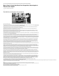 Marvin Gaye`s Family Gets Boost from Songwriters, Musicologists in