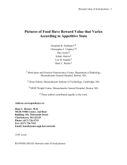 Pictures of Food Have Reward Value that Varies According to