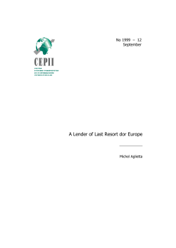 A Lender of Last Resort dor Europe