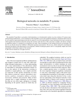 Biological networks in metabolic P systems