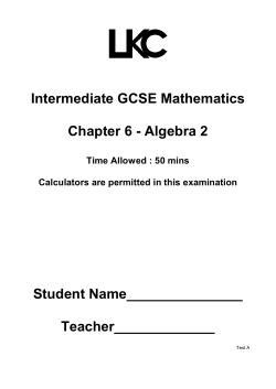 Intermediate GCSE Mathematics Chapter 6