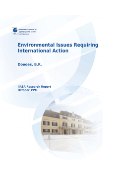 Environmental Issues Requiring International Action