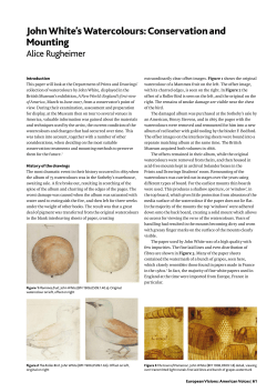 Conservation of John White`s Watercolours