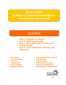 Third Grade - Michigan Mathematics and Science Centers Network