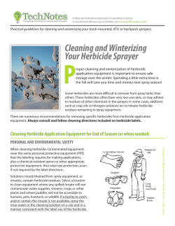Cleaning and Winterizing Your Herbicide Sprayer