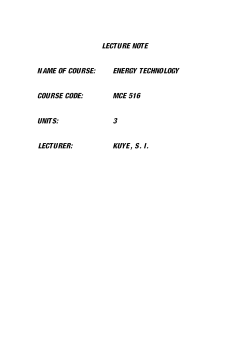 MCE 516 Energy Technology
