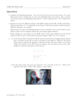 Exercises 3 - CIM (McGill)
