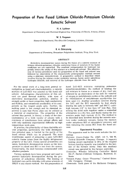 Preparation of Pure Fused Lithium Chloride-Potassium