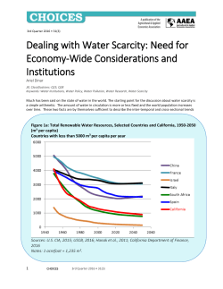 Dealing with Water Scarcity: Need for Economy