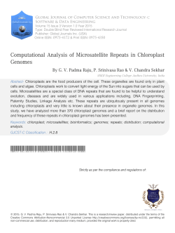 Computational Analysis of Microsatellite Repeats in Chloroplast