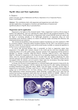 Mg-RE Alloys and their Applications