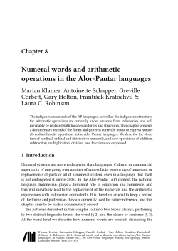 Chapter 8 Numeral words and arithmetic operations in the Alor