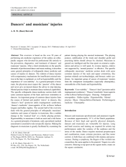 Dancers` and musicians` injuries - Vanderbilt University School of