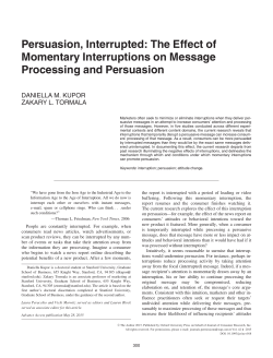 Persuasion, Interrupted: The Effect of Momentary Interruptions on