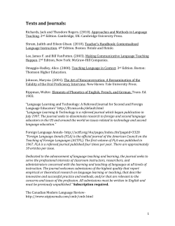 Course Text, Journal, and Online Resource Information