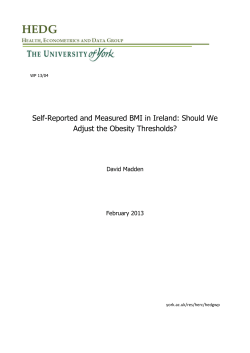 Self-Reported and Measured BMI in Ireland: Should We Adjust the