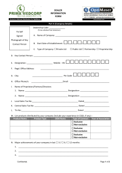 Dealer Information Form