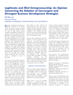 Legitimate and Illicit Entrepreneurship: An