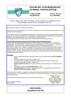 our vision - Otahuhu Intermediate School