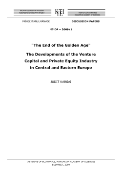 "The End of the Golden Age" The Developments of the Venture