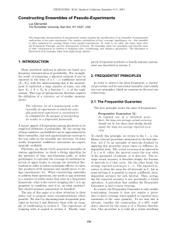 Constructing Ensembles of Pseudo-Experiments