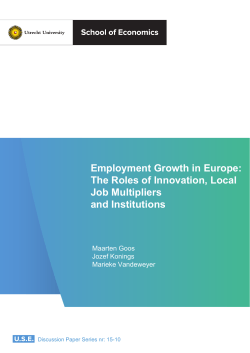Employment Growth in Europe: The Roles of Innovation, Local Job