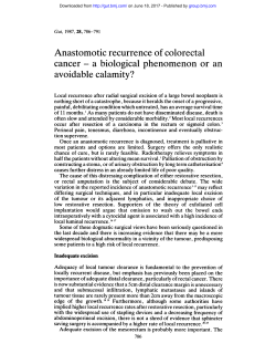 Anastomotic recurrence of colorectal cancer - a biological